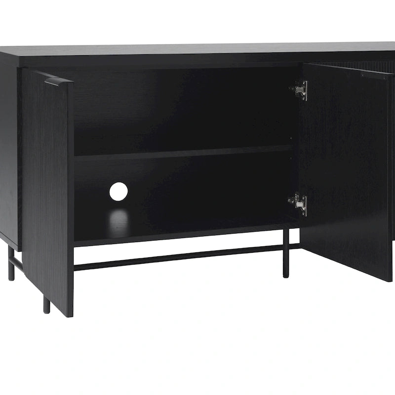 Minimal Fluted Four-Door Buffet Sideboard