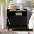 Modern Gallery Top Solid Wood Nightstand