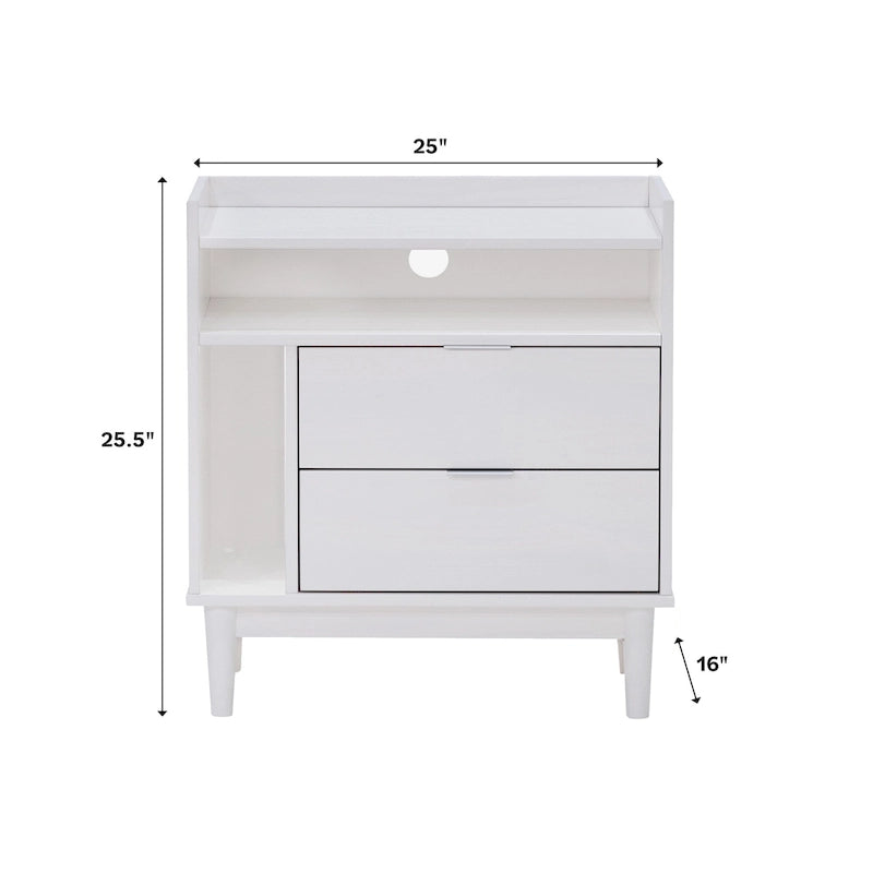 Modern Gallery Top Solid Wood Nightstand