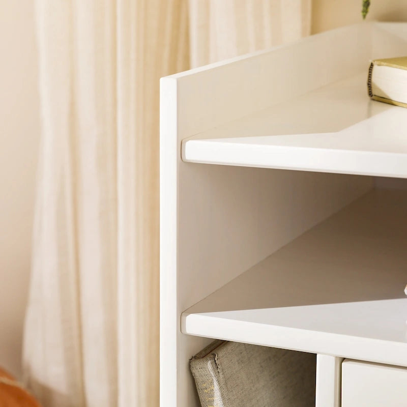 Modern Gallery Top Solid Wood Nightstand