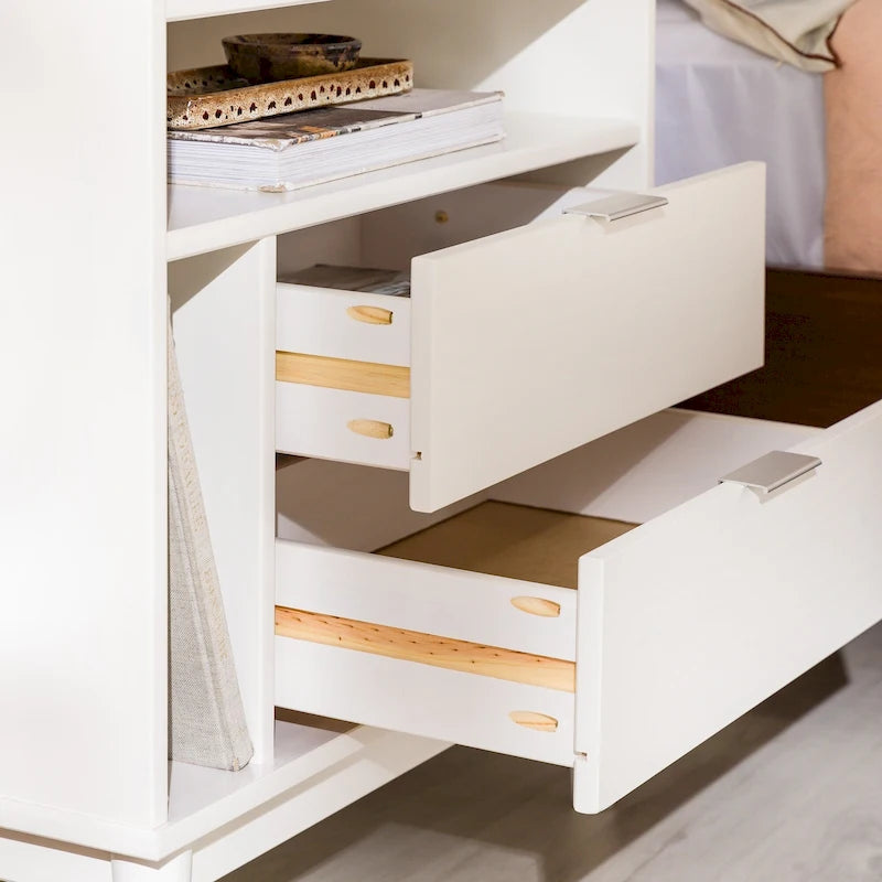 Modern Gallery Top Solid Wood Nightstand
