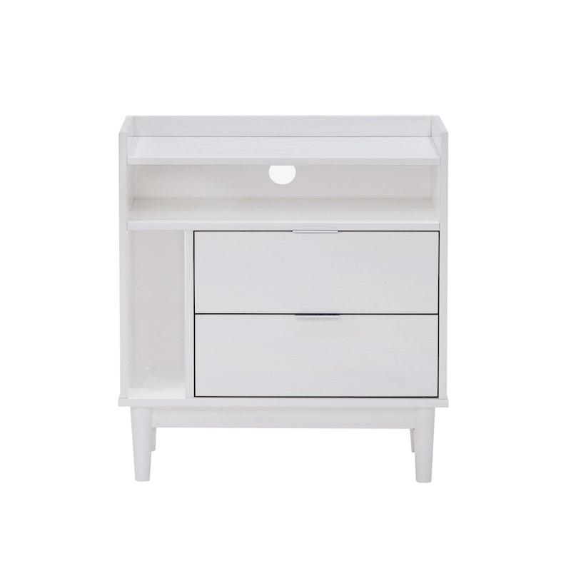 Modern Gallery Top Solid Wood Nightstand