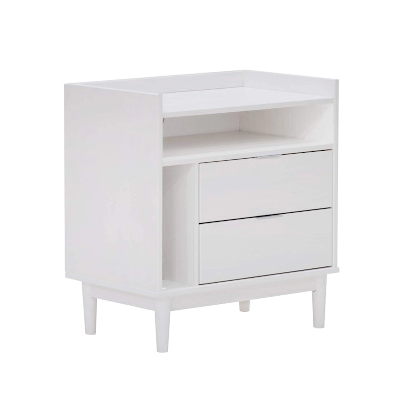 Modern Gallery Top Solid Wood Nightstand