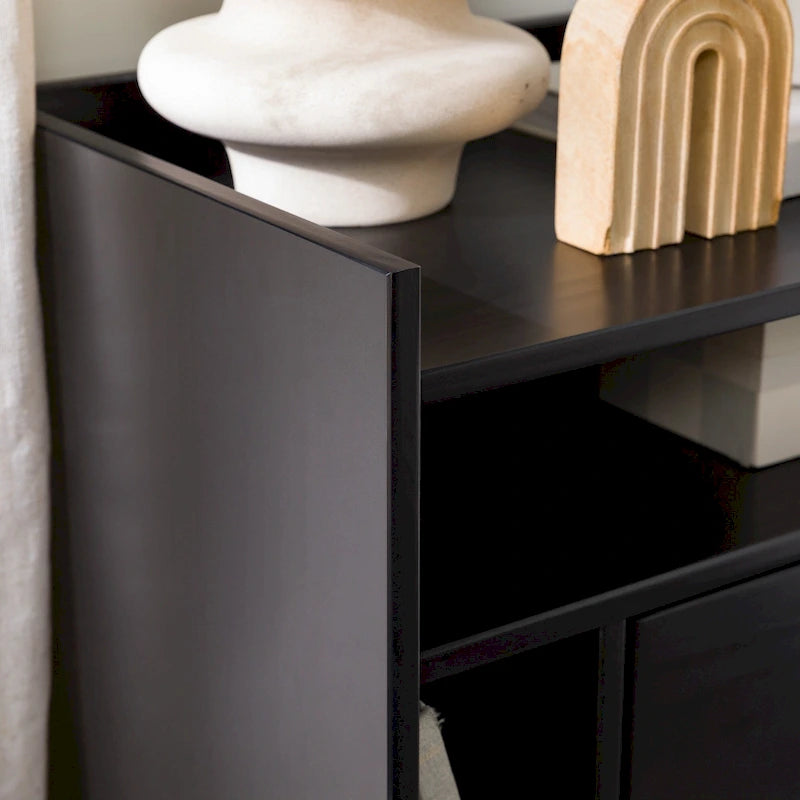Modern Gallery Top Solid Wood Nightstand