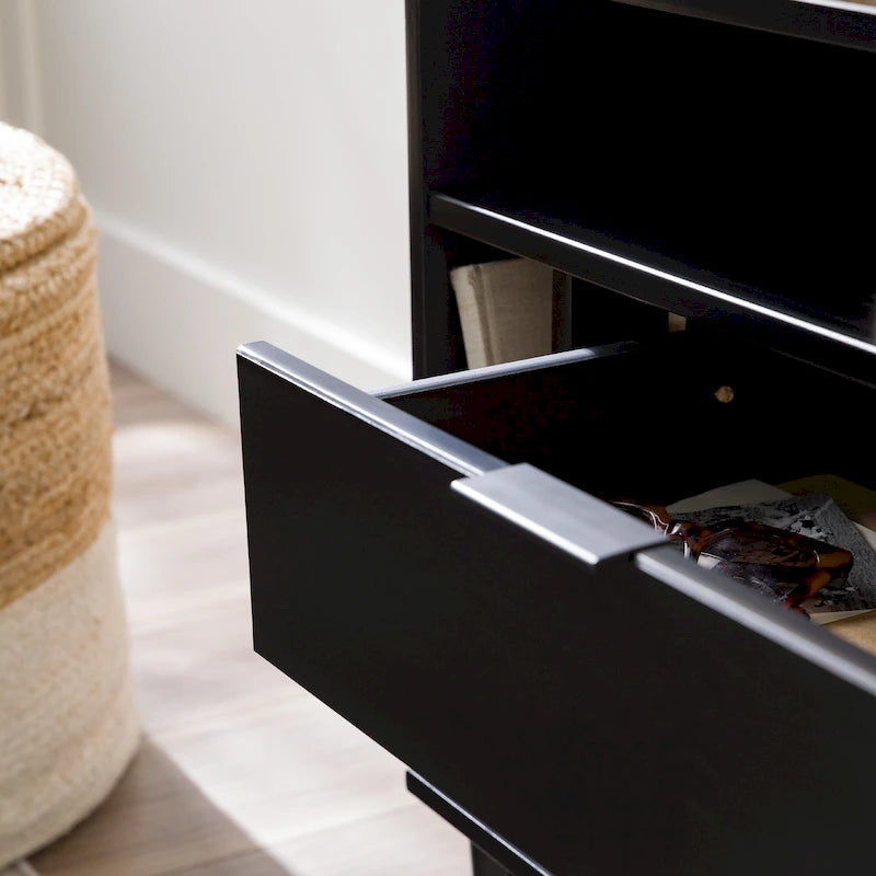 Modern Gallery Top Solid Wood Nightstand