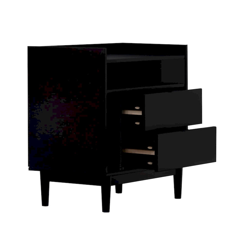 Modern Gallery Top Solid Wood Nightstand