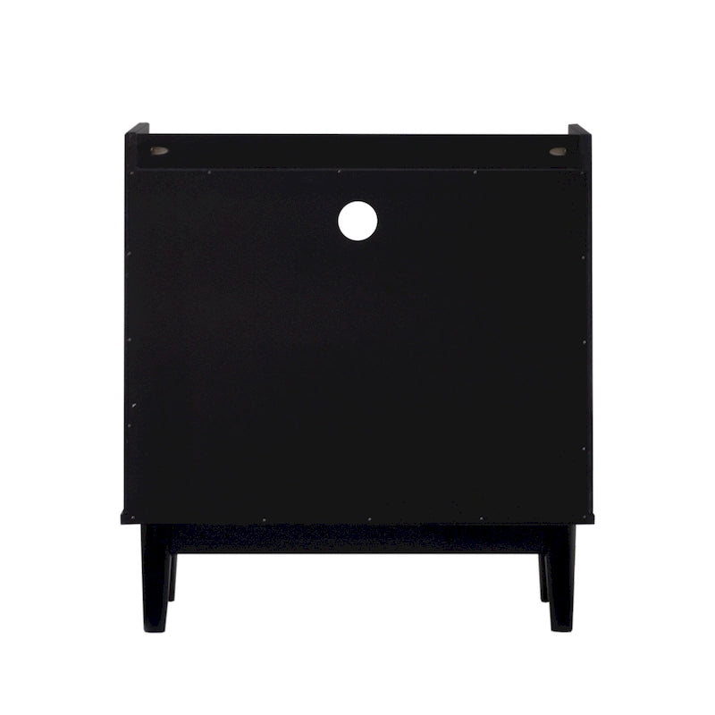 Modern Gallery Top Solid Wood Nightstand