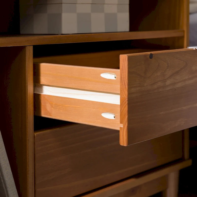 Modern Gallery Top Solid Wood Nightstand
