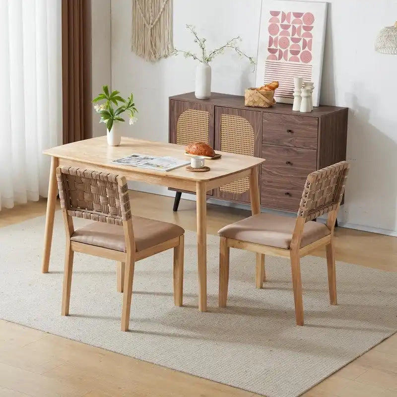 Moderne Holz-Esszimmerstühle im Mid-Century-Stil, 2er-Set