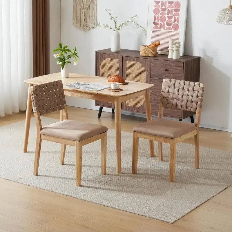 Moderne Holz-Esszimmerstühle im Mid-Century-Stil, 2er-Set
