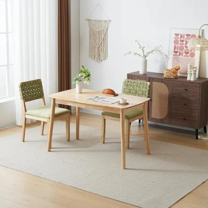 Mid Century Modern Wooden Dining Chairs Set of 2