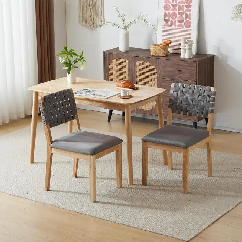 Moderne Holz-Esszimmerstühle im Mid-Century-Stil, 2er-Set