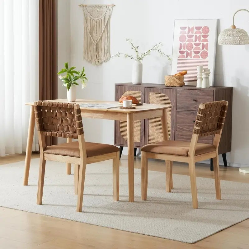 Moderne Holz-Esszimmerstühle im Mid-Century-Stil, 2er-Set