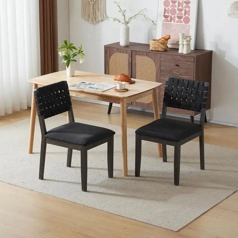 Moderne Holz-Esszimmerstühle im Mid-Century-Stil, 2er-Set
