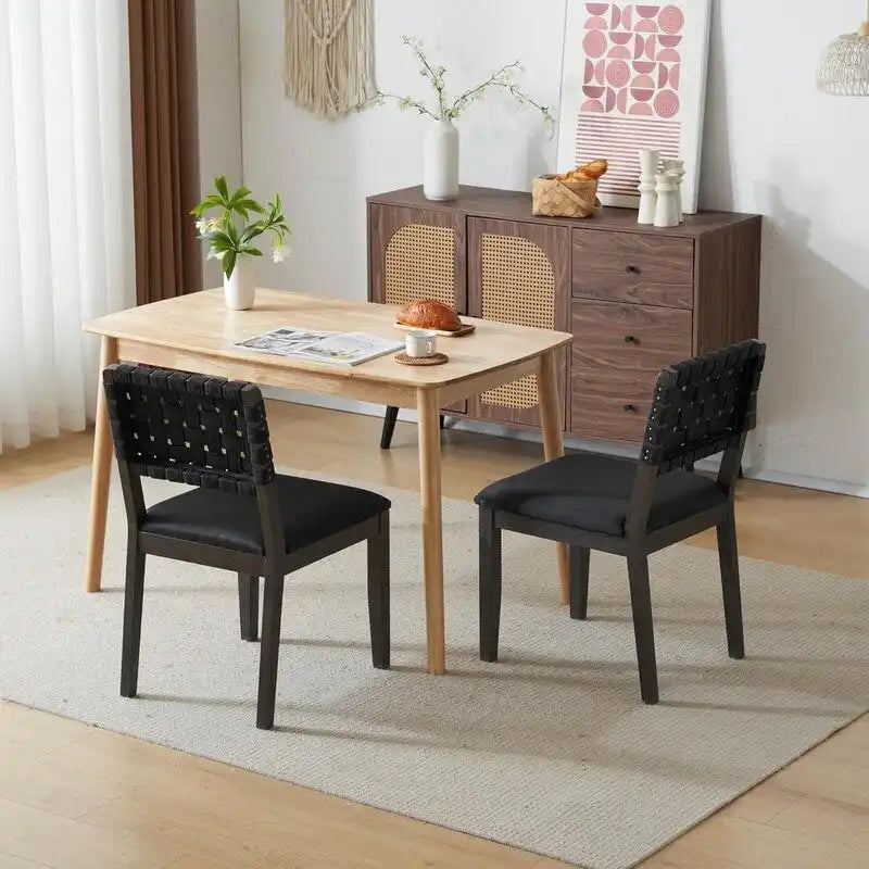 Moderne Holz-Esszimmerstühle im Mid-Century-Stil, 2er-Set