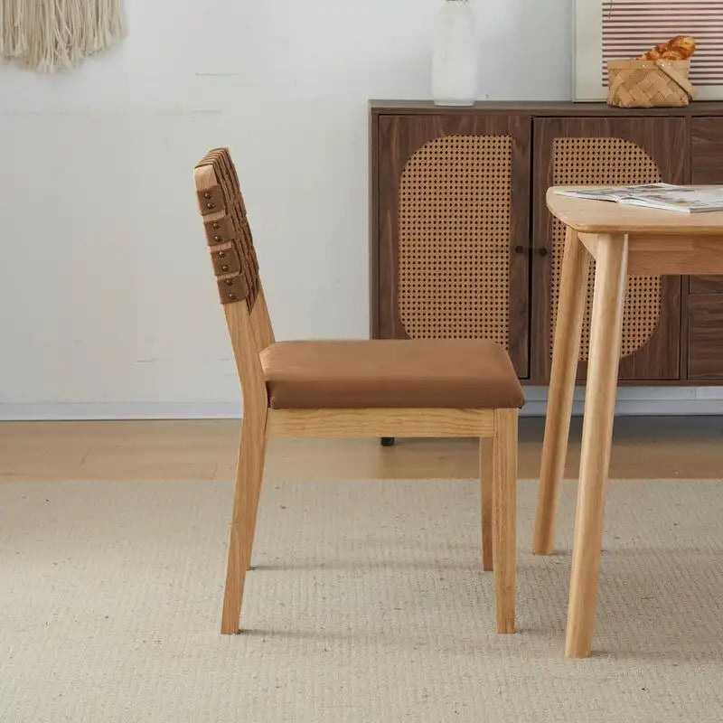 Moderne Holz-Esszimmerstühle im Mid-Century-Stil, 2er-Set