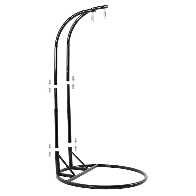 2 Person Hanging Egg Chair with Stand - Outdoor/Indoor Rattan Wicker Patio Swing with Cushions