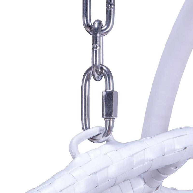 2 Person Hanging Egg Chair with Stand - Outdoor/Indoor Rattan Wicker Patio Swing with Cushions