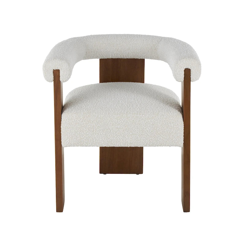 Polyester Curved Back Mid Century Modern Round Boucle Living Room Accent Chair