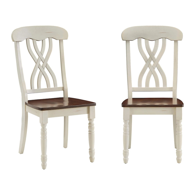 Two-Tone Antique Dining Chairs (Set of 2)