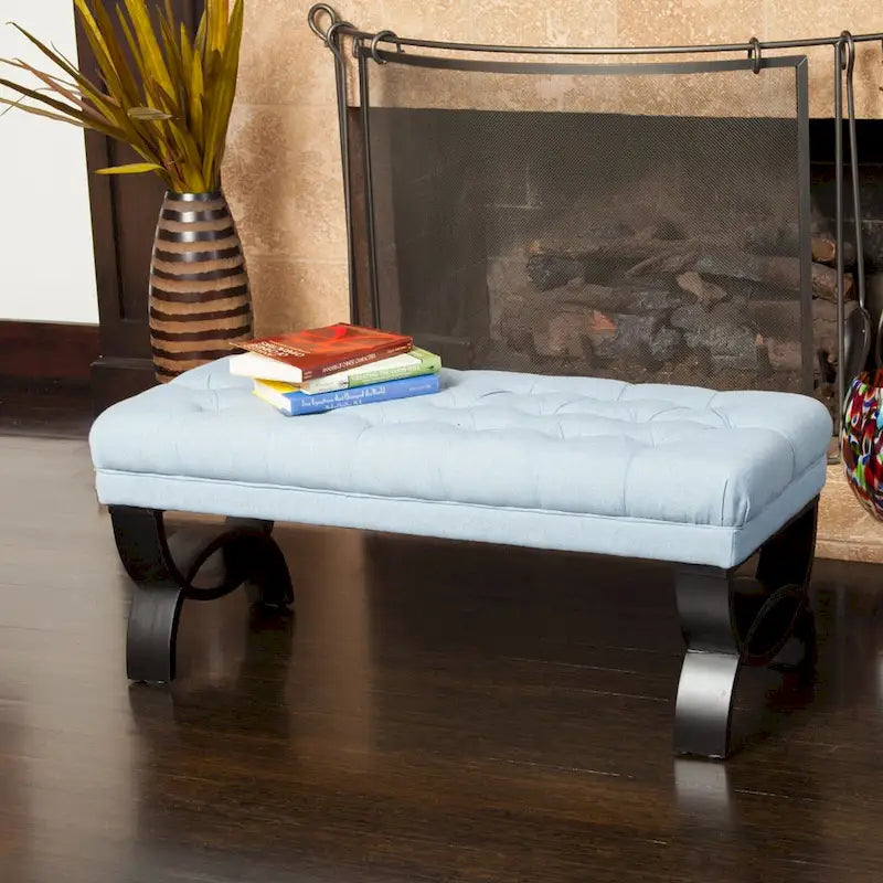 Tufted Fabric Ottoman Bench 41"