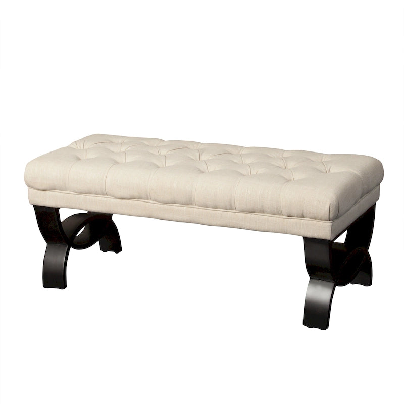 Tufted Fabric Ottoman Bench 41"