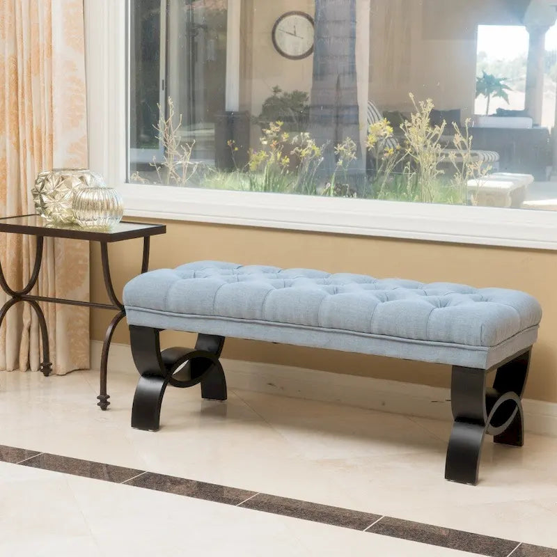 Tufted Fabric Ottoman Bench 41"