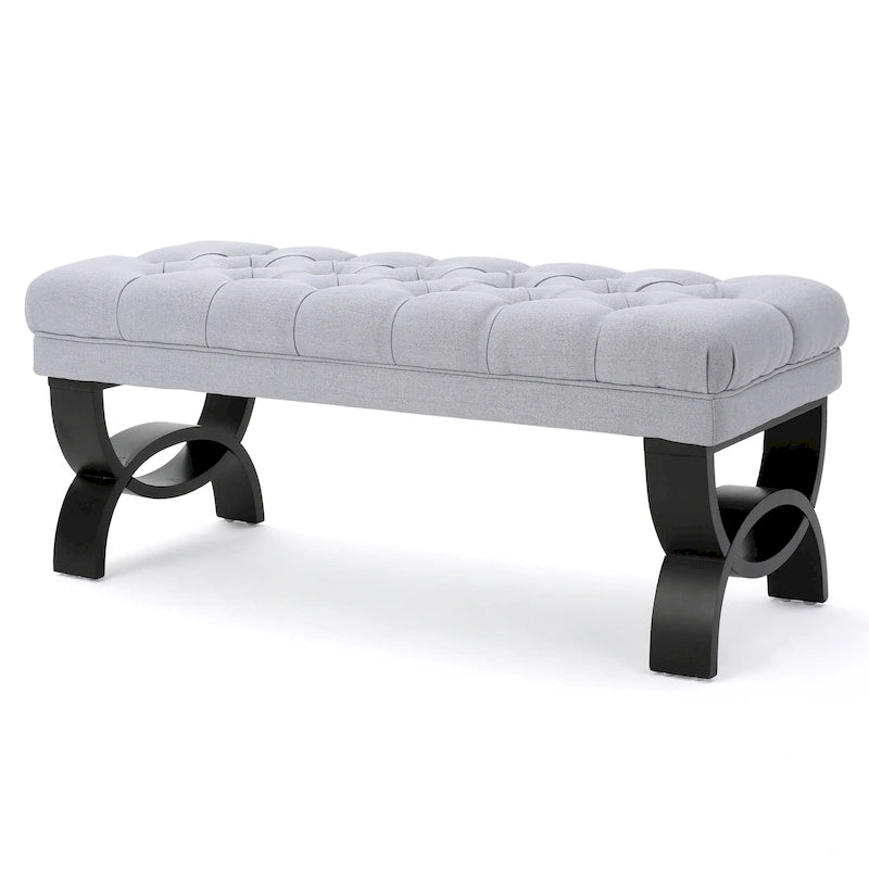 Tufted Fabric Ottoman Bench 41"