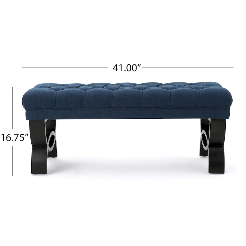 Tufted Fabric Ottoman Bench 41"
