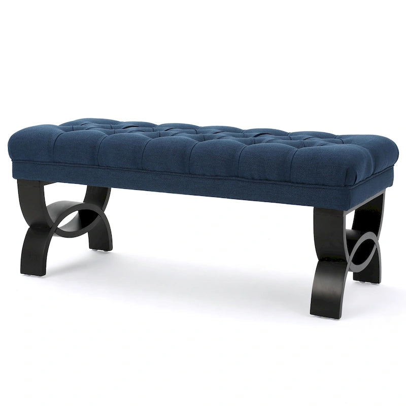 Tufted Fabric Ottoman Bench 41"