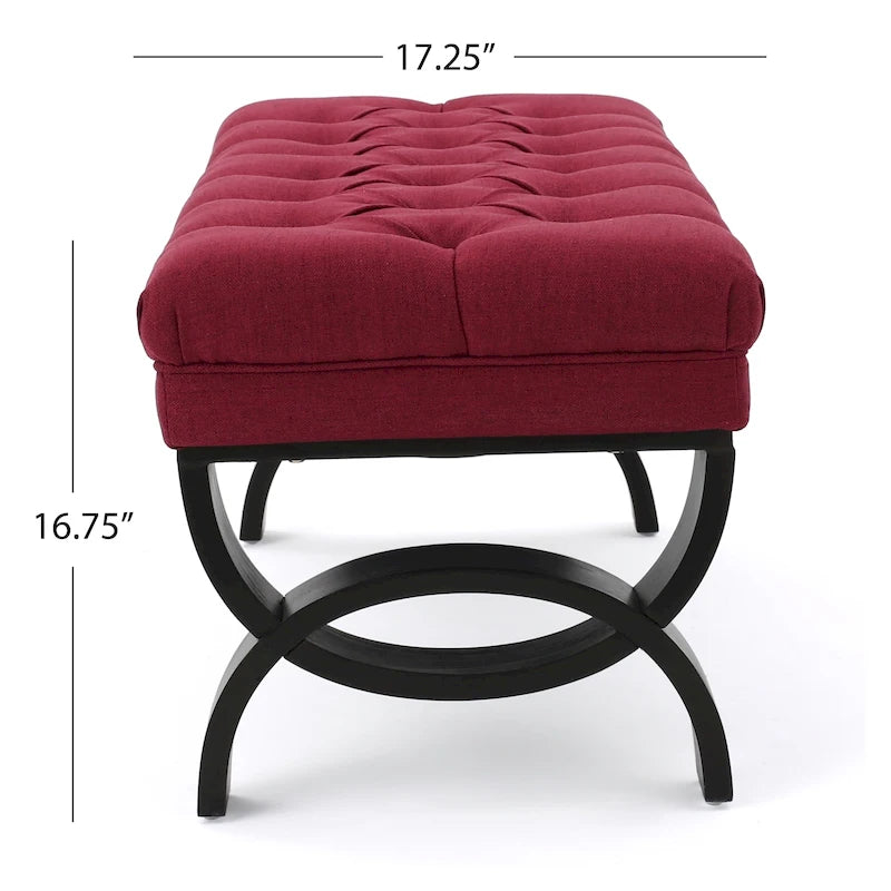 Tufted Fabric Ottoman Bench 41"