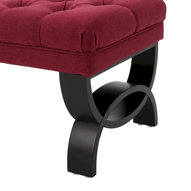 Tufted Fabric Ottoman Bench 41"