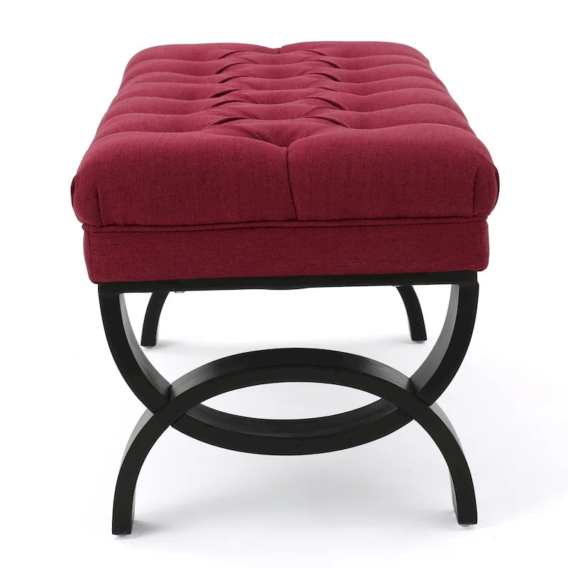 Tufted Fabric Ottoman Bench 41"
