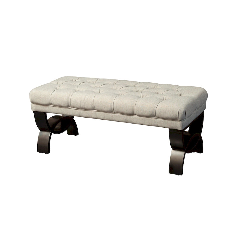 Tufted Fabric Ottoman Bench 41"