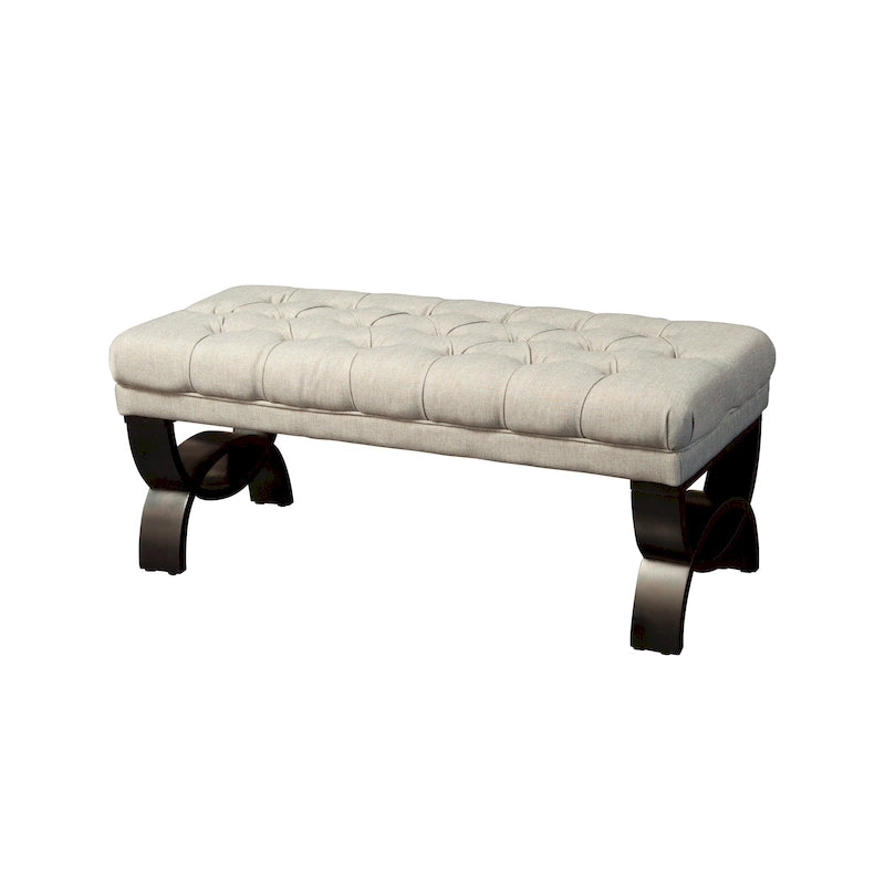 Tufted Fabric Ottoman Bench 41"