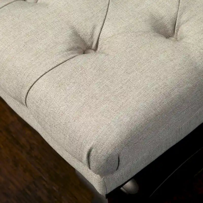 Tufted Fabric Ottoman Bench 41"