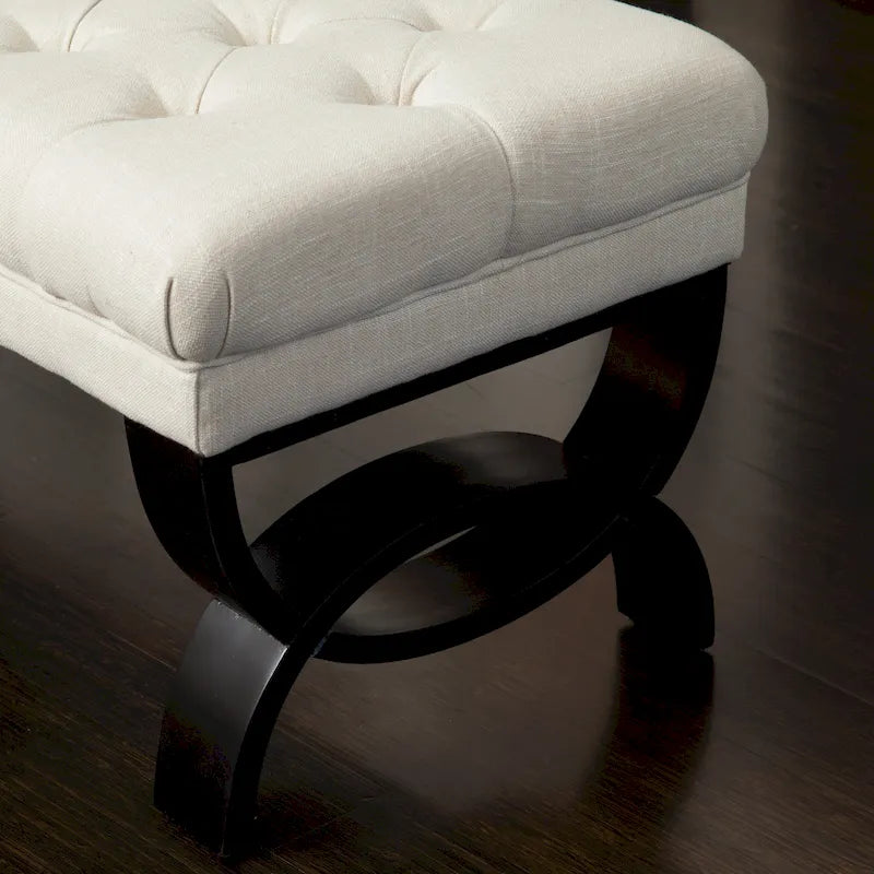 Tufted Fabric Ottoman Bench 41"