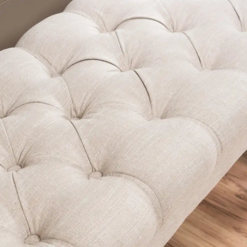 Tufted Fabric Ottoman Bench 41"