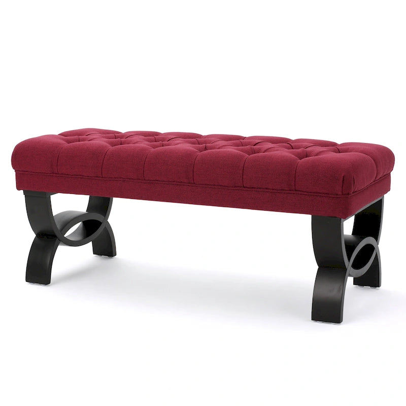 Tufted Fabric Ottoman Bench 41"
