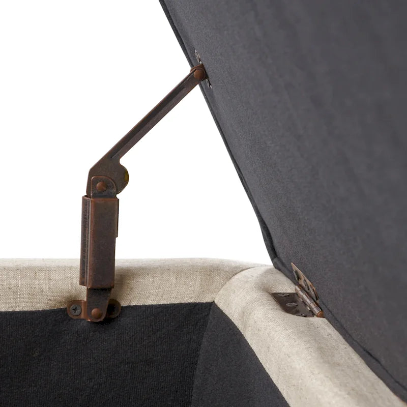 Mission Tufted Fabric Storage Ottoman Bench