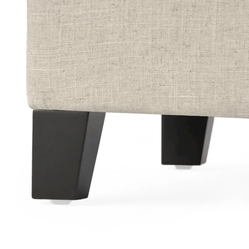 Mission Tufted Fabric Storage Ottoman Bench