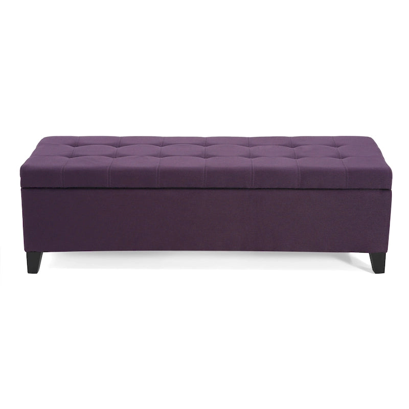 Mission Tufted Fabric Storage Ottoman Bench