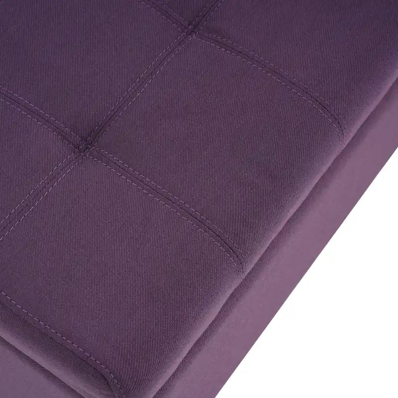 Mission Tufted Fabric Storage Ottoman Bench