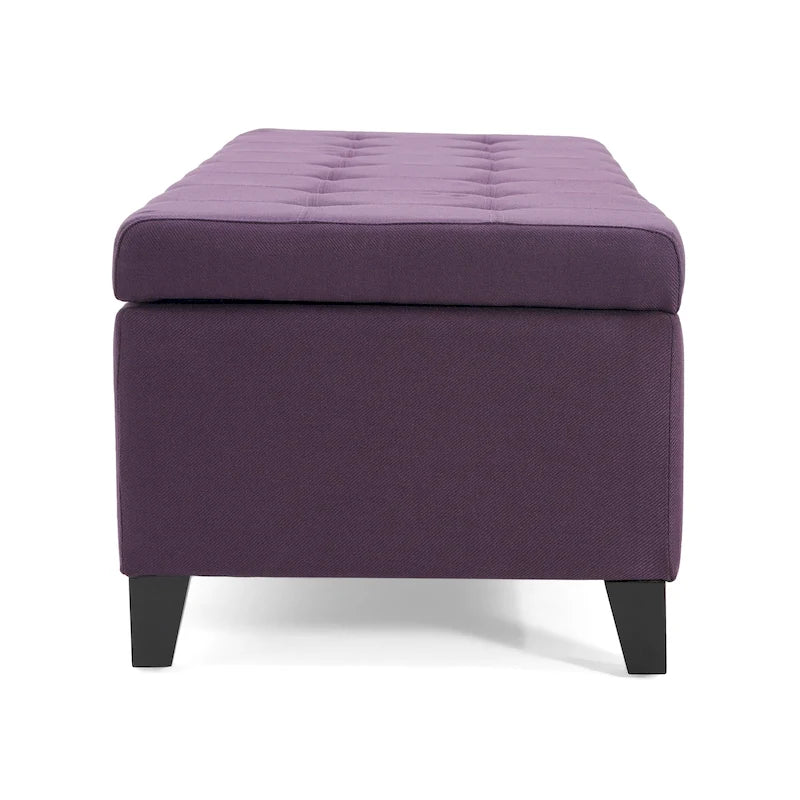 Mission Tufted Fabric Storage Ottoman Bench