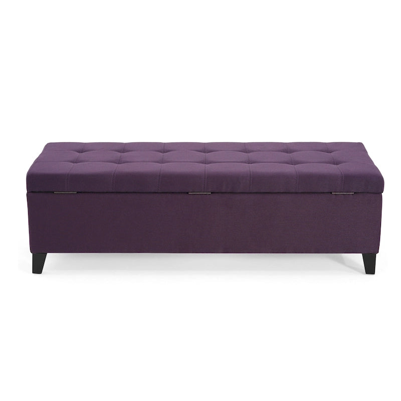 Mission Tufted Fabric Storage Ottoman Bench