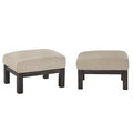 Mission-Style Upholstered Wood Ottoman