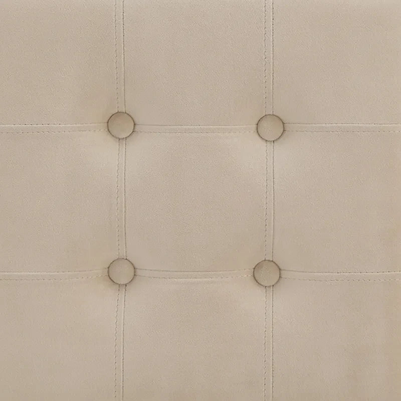 Barhocker mit Samtbezug, Knopfheftung und Goldfinish (2er-Set)