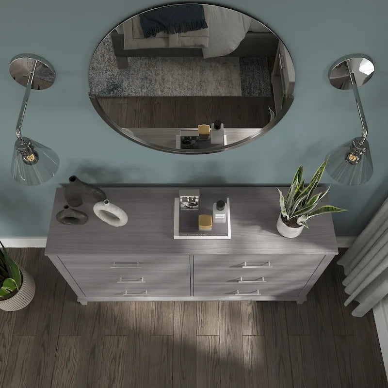 Transitional Grain-textured Grey Dresser