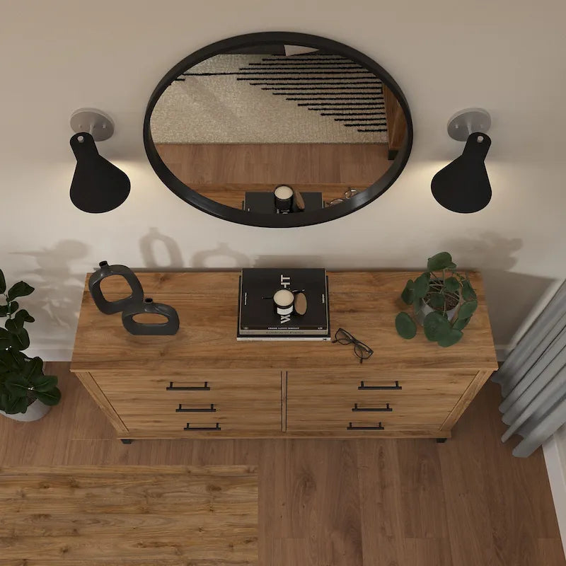Transitional Grain-textured Grey Dresser