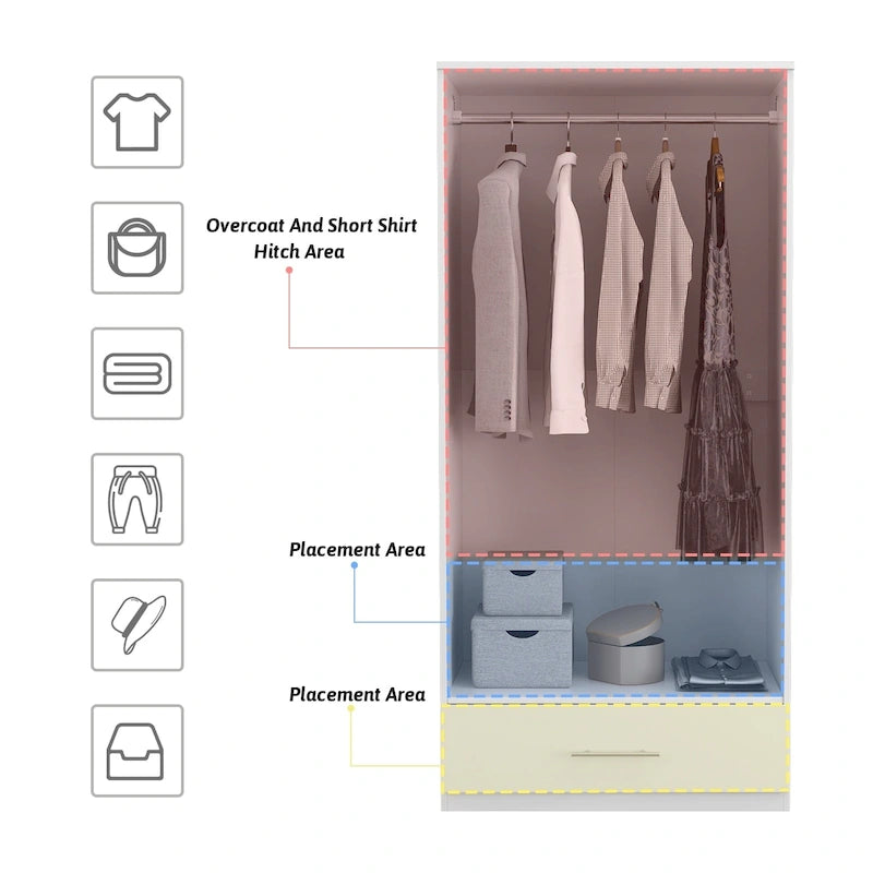 31.5W x 66.9H Wardrobe Armoire For Bedroom